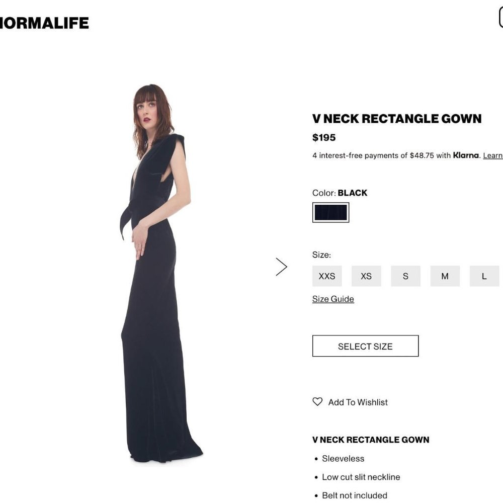 Norma Kamali V-Neck Rectangle Gown NEW WITH TAGS